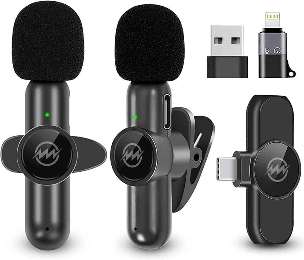 10. NEWWARE Wireless Lavalier Microphones